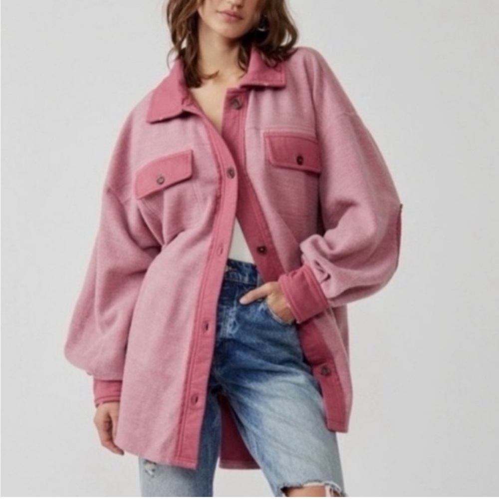 FREE PEOPLE Pink Ruby Shacket L